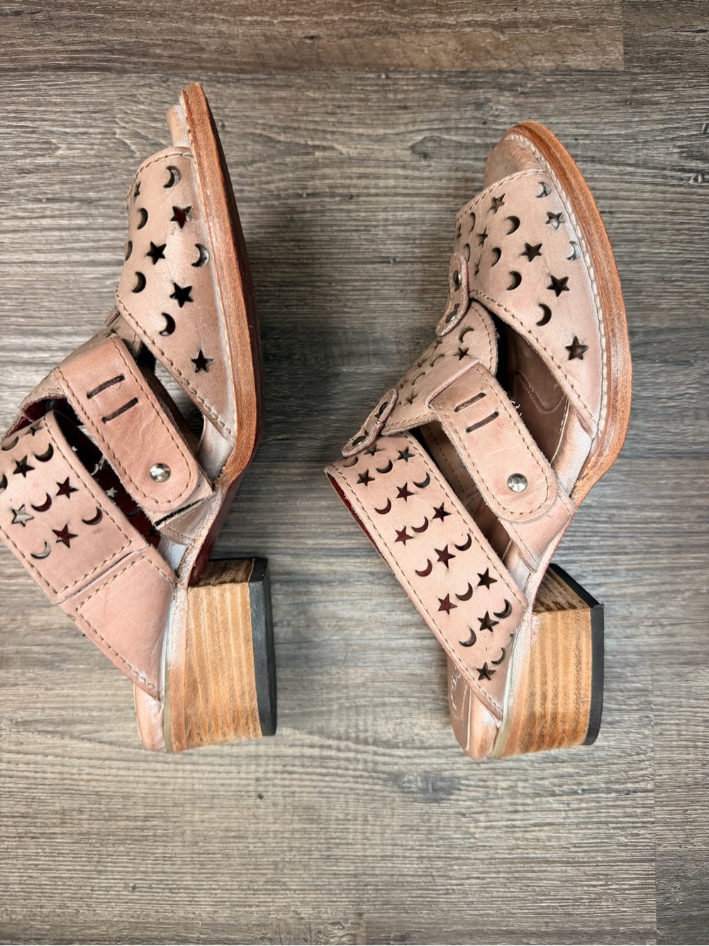 FreeBird Moonstar Blush Leather Mules Shoe Size 9 - Picture 3 of 8